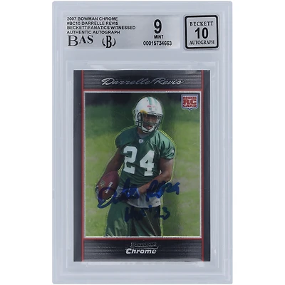 Darrelle Revis New York Jets Autographed 2007 Bowman Chrome #BC10 Beckett Fanatics Witnessed Authenticated 9/10 Rookie Card with "HOF '23" Inscription