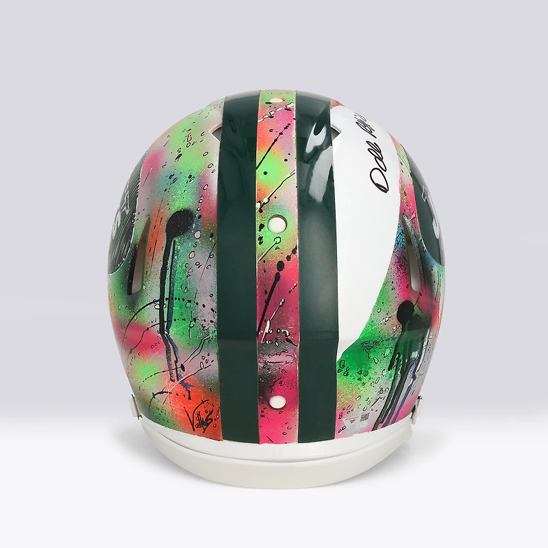 Darrelle Revis New York Jets Autographed Riddell 1998-2018 Throwback Speed Authentic Helmet - Art by Shawn Voelker - NF70444441