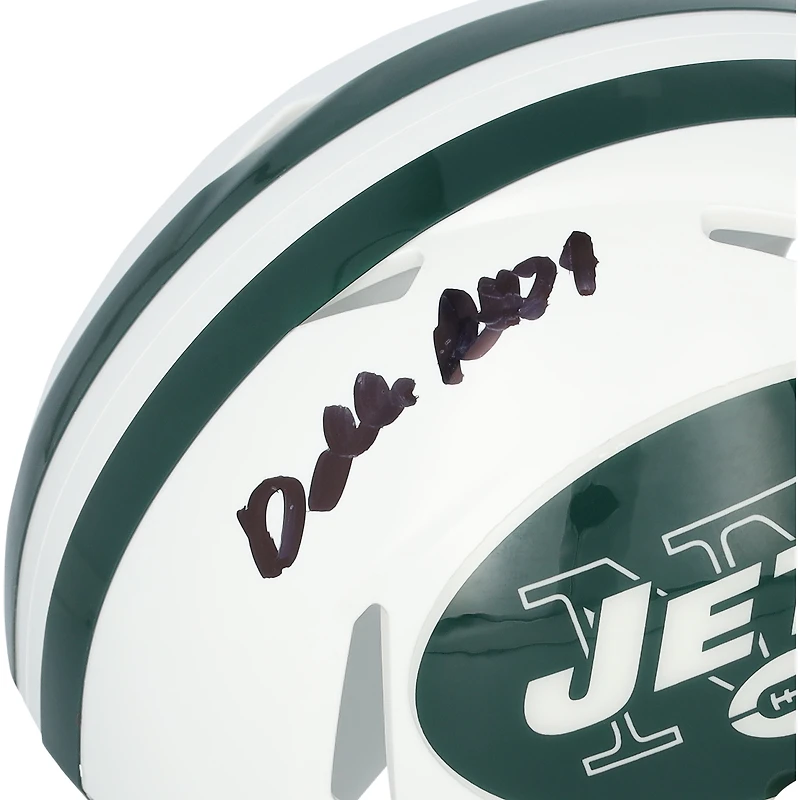 Casque Riddell rétro Speed ​​Mini autographié par Darrelle Revis des New York Jets (1998-2018)