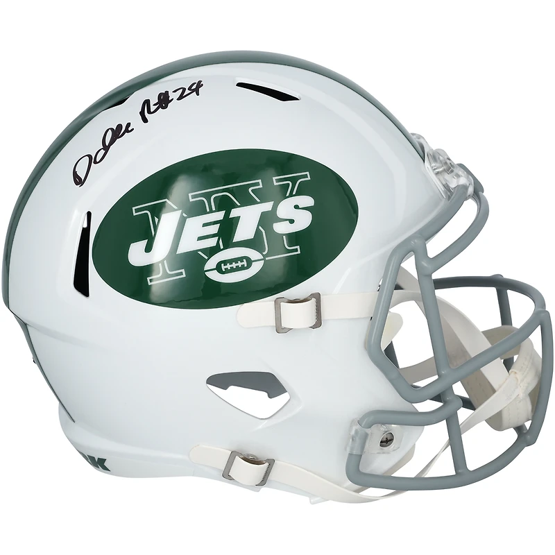 Casque Riddell blanc Alternate Speed autographié par Darrelle Revis des New York Jets