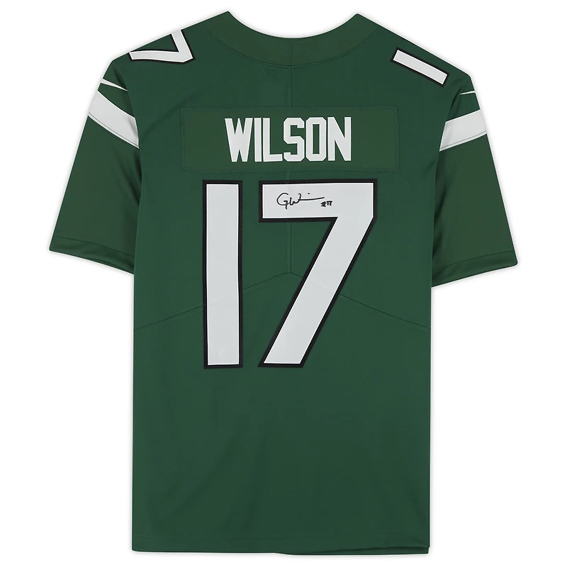 Maillot Nike Limited autographié de Garrett Wilson, vert, des Jets de New York