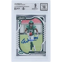 Carte de recrue 9/10 authentifiée 2022 Panini Absolute #106 signée Garrett Wilson New York Jets par les fanatiques de Beckett