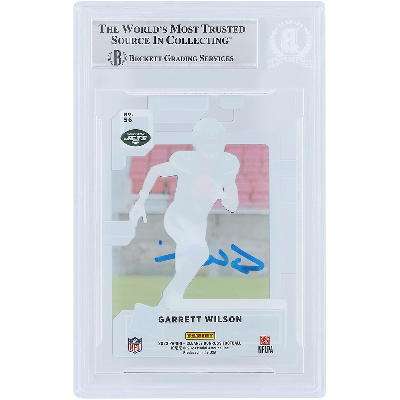 Garrett Wilson New York Jets Autographed 2022 Panini Clearly Donruss Rated Rookie #56 Beckett Fanatics Witnessed Authenticated / Rookie Card