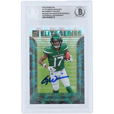 Garrett Wilson New York Jets Autographed 2022 Panini Donruss Elite Series Rookies #ESR-6 Beckett Fanatics Witnessed Authenticated Rookie Card