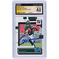 Carte de recrue Panini Donruss #306 2022 autographiée par Garrett Wilson des New York Jets, carte Auto 10 authentifiée par les fanatiques de CGC