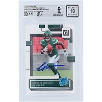 Carte de recrue authentifiée 9/10 de Beckett Fanatics 2022 autographiée par Garrett Wilson des New York Jets, classée Panini Donruss, numéro 306