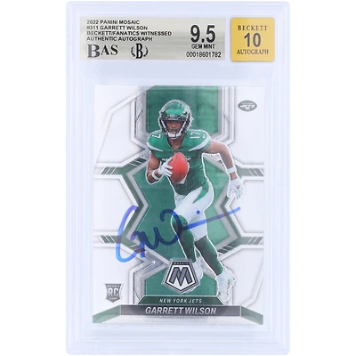 Garrett Wilson New York Jets Autographed 2022 Panini Mosaic #311 Beckett Fanatics Witnessed Authenticated 9.5/10 Rookie Card