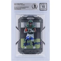 Carte de recrue Panini Prizm #309 2022 autographiée par Garrett Wilson des New York Jets, Beckett Fanatics a été témoin d'une carte authentifiée 10 Rookie avec l'inscription « 2022 OROY »
