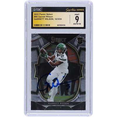 Carte de recrue Panini Select #88 2022 autographiée par Garrett Wilson des New York Jets