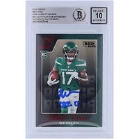 Carte de recrue 10 authentifiée 2022 Panini Zenith Red Zone #106 de Beckett signée Garrett Wilson New York Jets avec l'inscription « 2022 OROY »