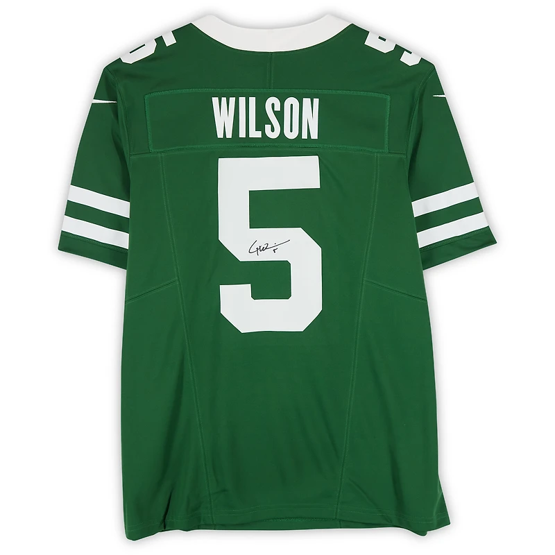 Garrett Wilson New York Jets Autographed 2024 Green Nike Limited Jersey