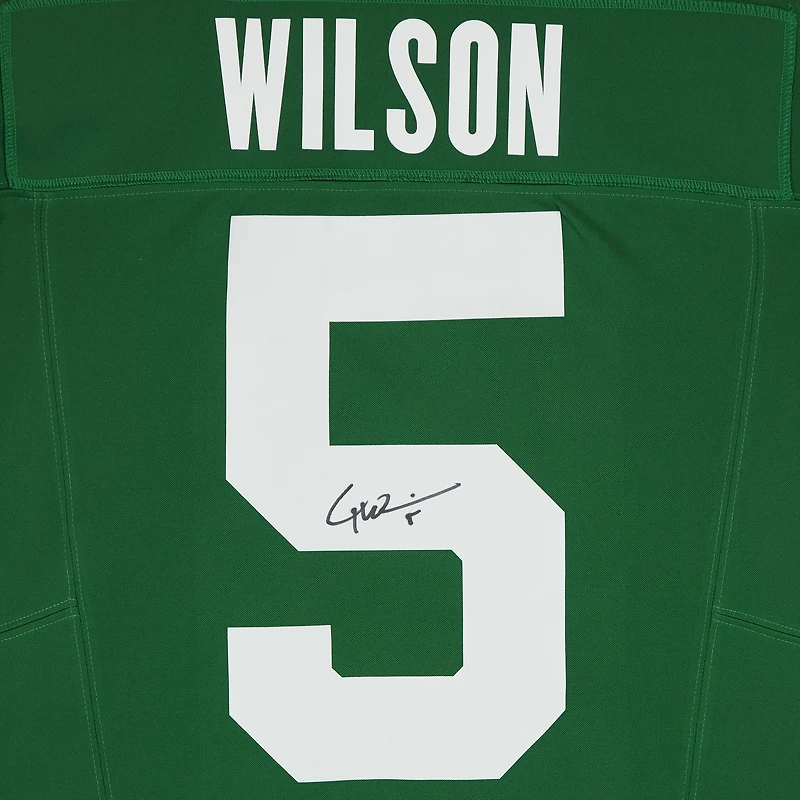 Maillot Nike vert dédicacé par Garrett Wilson des New York Jets en édition limitée 2024
