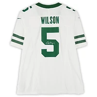 Maillot Nike blanc dédicacé par Garrett Wilson des New York Jets en édition limitée 2024