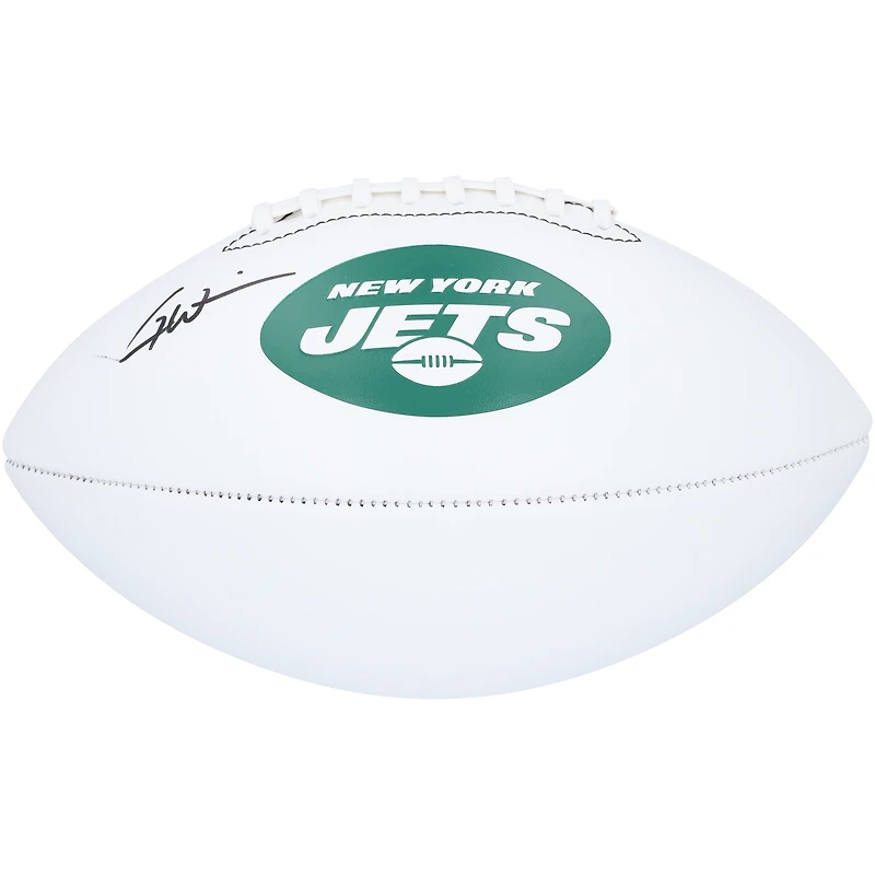 Ballon de football Franklin White Panel autographié par Garrett Wilson des New York Jets