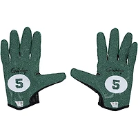 Gants adidas noirs et verts autographiés par Garrett Wilson, portés lors d'un match des Jets de New York (saison 2025-2026 de la NFL).