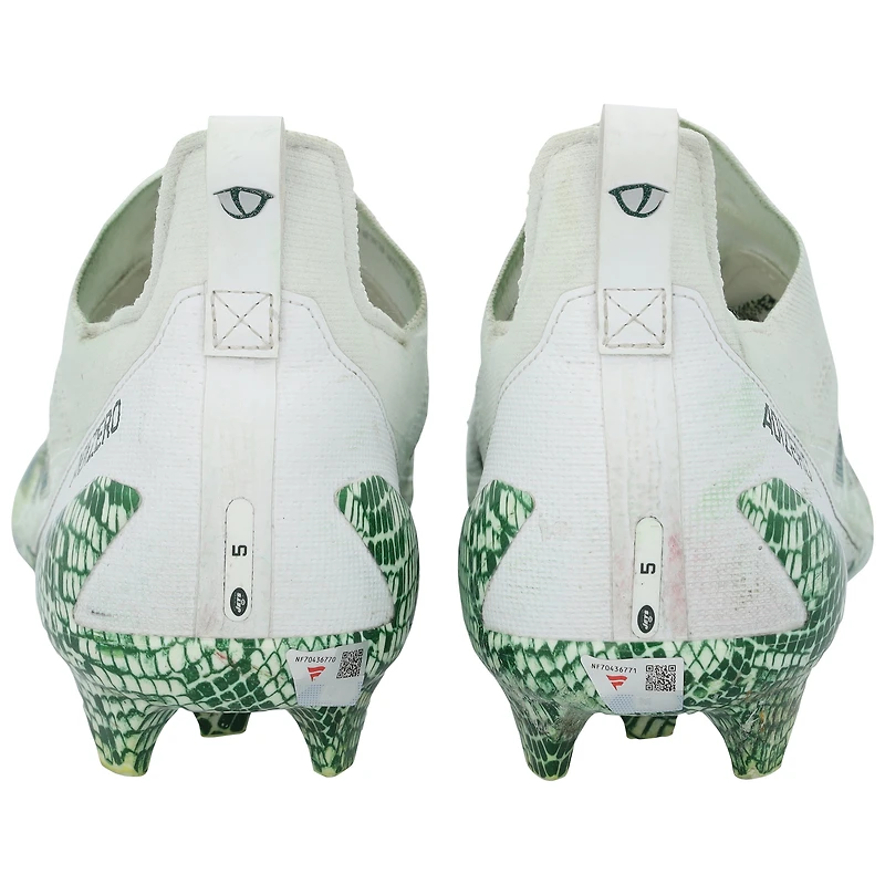 Garrett Wilson New York Jets Autographed Game-Used White adidas Cleats vs. Buffalo Bills on December 29, 2024 with Multiple Inscriptions