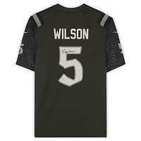 Garrett Wilson New York Jets Autographed Gotham Green Nike Rivalry Game Jersey 