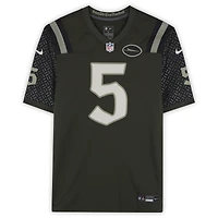 Maillot Nike vert Gotham, autographié par Garrett Wilson des Jets de New York, porté lors du match de rivalité.