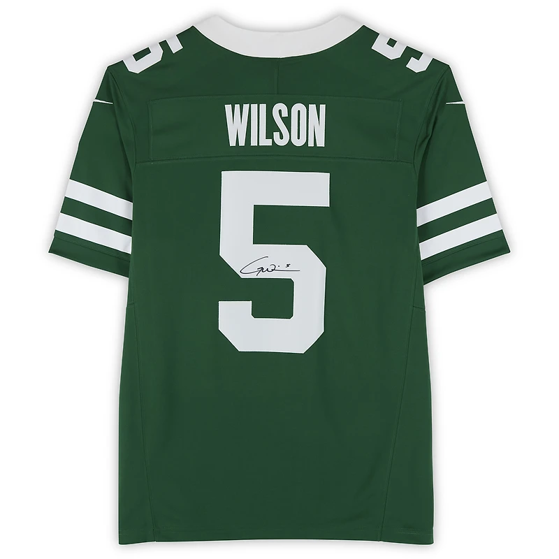 Garrett Wilson New York Jets Autographed Green Nike Vapor Fuse Stitched Number Limited Jersey