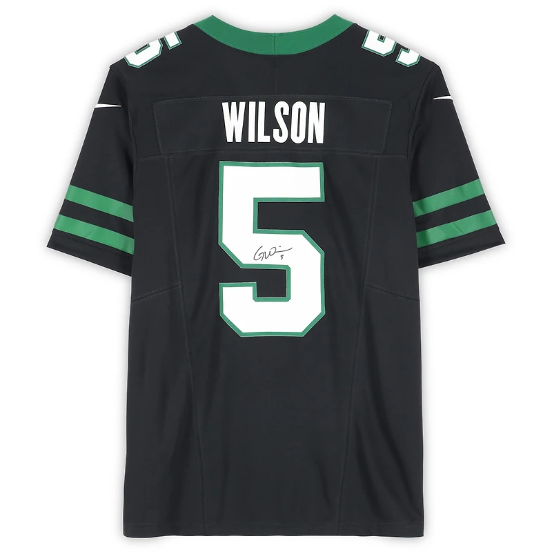 Garrett Wilson New York Jets Autographed Nike 2024 Black Alternate Limited Jersey