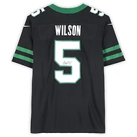 Garrett Wilson New York Jets Autographed Nike 2024 Black Alternate Limited Jersey
