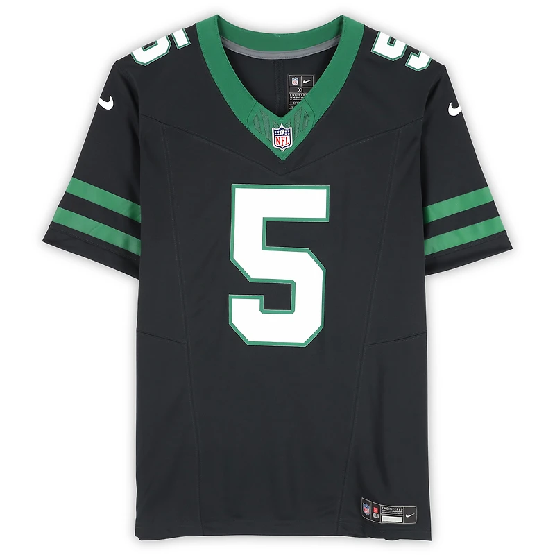 Garrett Wilson New York Jets Autographed Nike 2024 Black Alternate Limited Jersey
