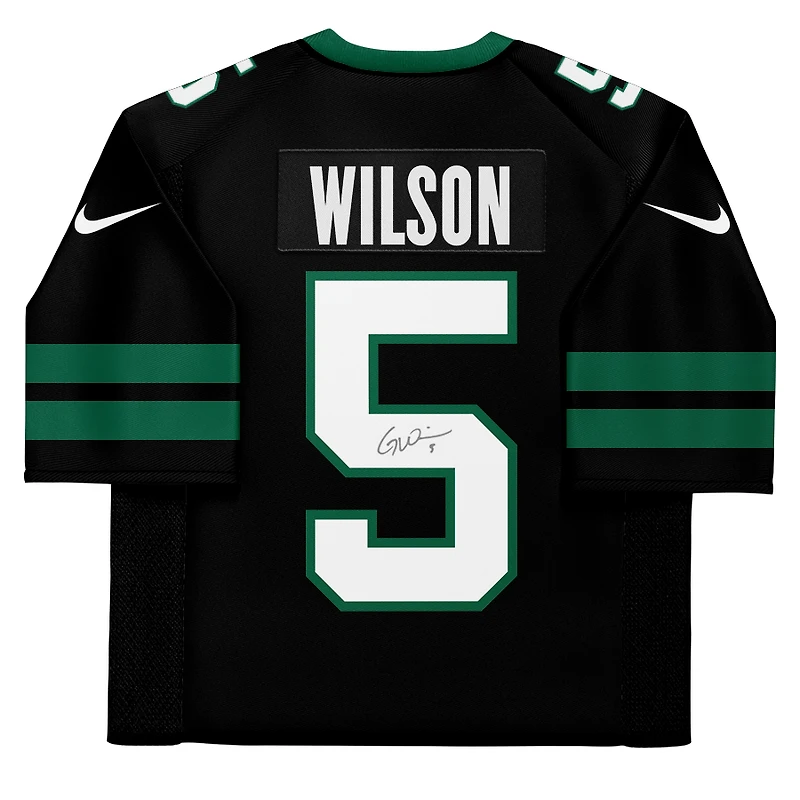 Garrett Wilson New York Jets Autographed Nike 2024 Black Alternate Limited Jersey