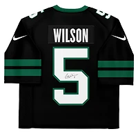 Garrett Wilson New York Jets Autographed Nike 2024 Black Alternate Limited Jersey