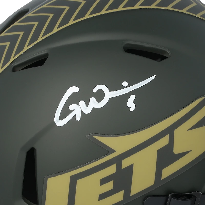 Garrett Wilson New York Jets Autographed Riddell 2025 Salute To Service Speed Mini Helmet