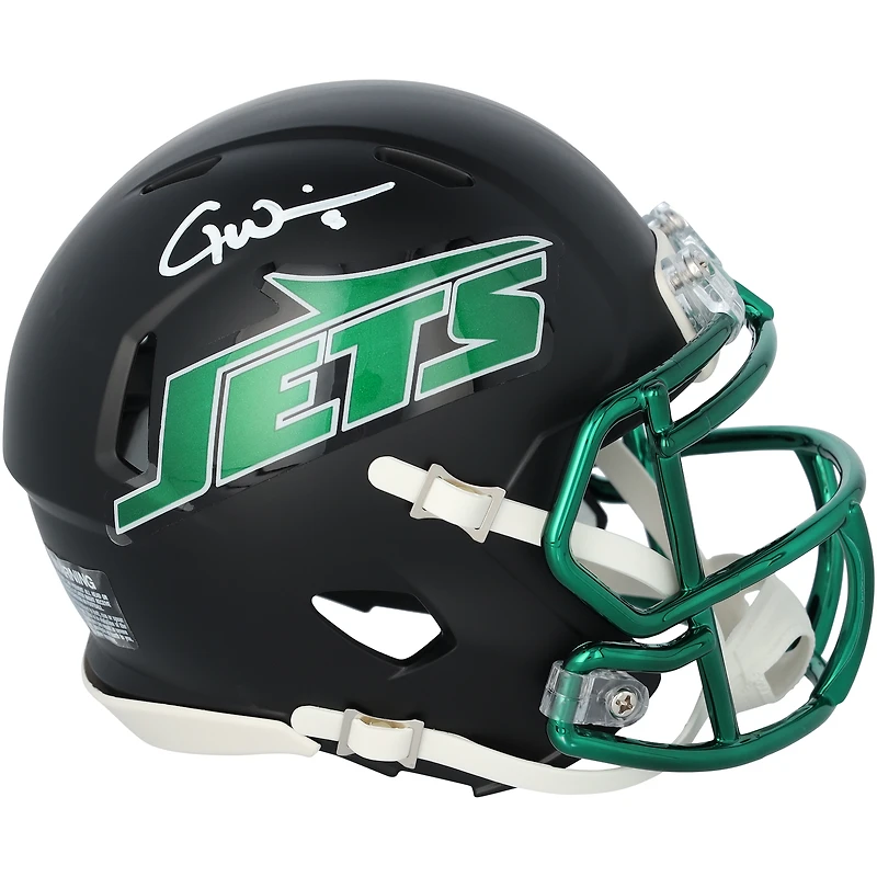 Mini-casque Riddell noir à vitesse alternative autographié par Garrett Wilson (New York Jets)