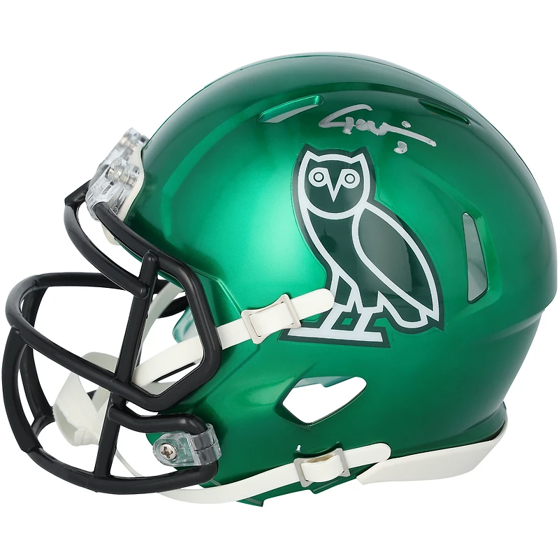 Garrett Wilson New York Jets Autographed Riddell OVO Speed Mini Helmet