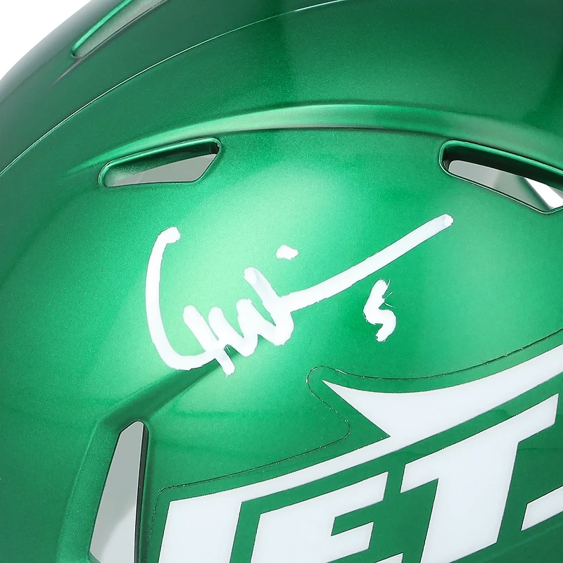 Garrett Wilson New York Jets Autographed Riddell Speed Mini Helmet - White Signature
