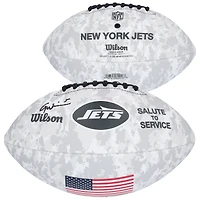 Garrett Wilson New York Jets Autographed Wilson 2024 Salute To Service Football