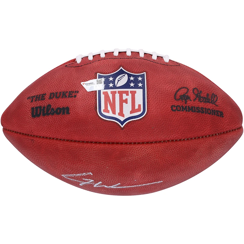 Ballon de football américain professionnel Wilson Duke, logo couleur, autographié par Garrett Wilson des Jets de New York
