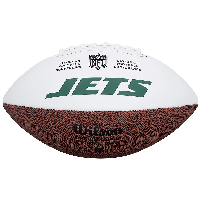 Garrett Wilson New York Jets Autographed Wilson White Panel Football