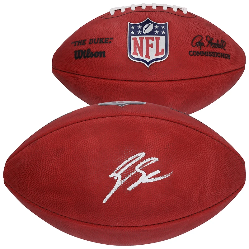 Ballon de football Wilson Duke en couleur autographié par Geno Smith (New York Jets)