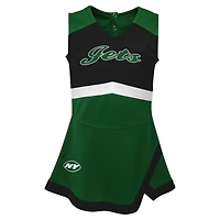 Robe verte de capitaine des New York Jets pour petites filles avec bloomers