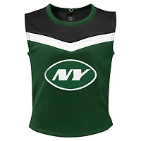 Ensemble de pom-pom girl deux pièces avec bloomers pour filles, vert, New York Jets Spirit Cheer