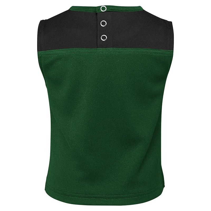 Ensemble de pom-pom girl deux pièces avec bloomers pour filles, vert, New York Jets Spirit Cheer