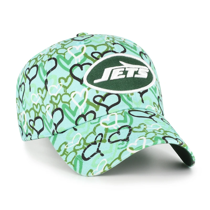 Girls Youth '47 Green New York Jets Mural Clean Up Adjustable Hat