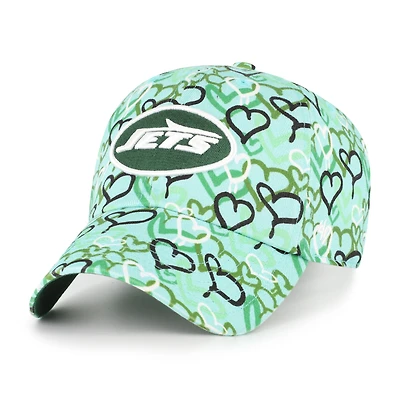 Girls Youth '47 Green New York Jets Mural Clean Up Adjustable Hat