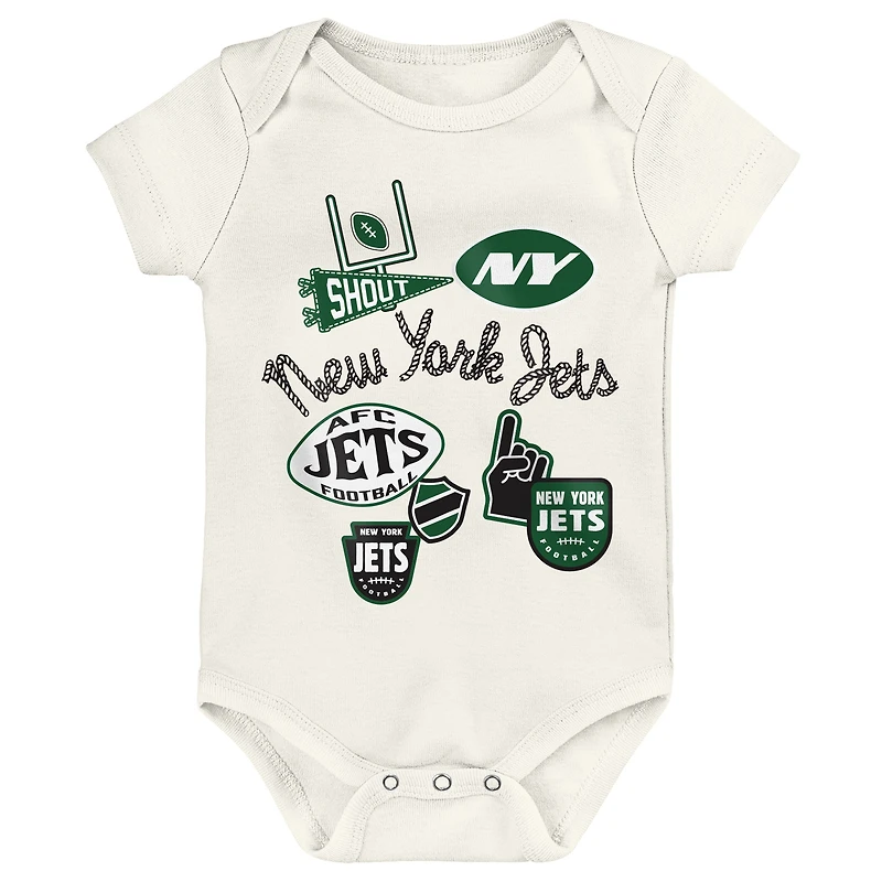 Infant & Newborn Outerstuff New York Jets Littlest Player Three-Piece Bodysuit Set