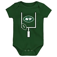 Ensemble de body trois pièces pour bébé et nouveau-né Outerstuff New York Jets Littlest Player