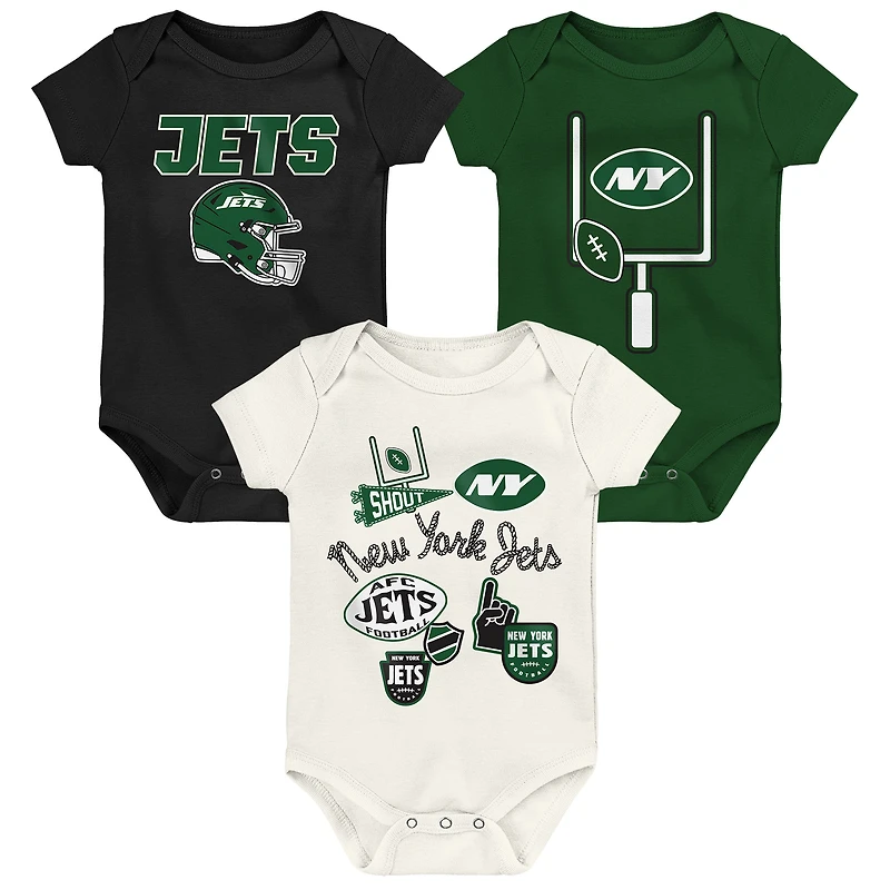 Infant & Newborn Outerstuff New York Jets Littlest Player Three-Piece Bodysuit Set