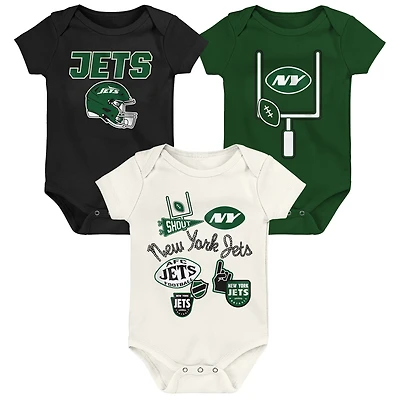 Infant & Newborn Outerstuff  New York Jets Littlest Player Three-Piece Bodysuit Set