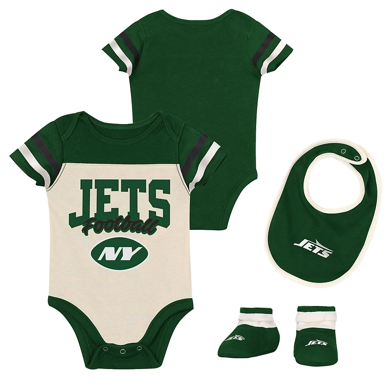 Ensemble trois pièces pour bébé et nouveau-né Outerstuff New York Jets Up One : body, bavoir chaussons