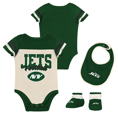 Ensemble trois pièces pour bébé et nouveau-né Outerstuff New York Jets Up One : body, bavoir chaussons