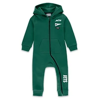 Infant & Newborn WEAR by Erin Andrews Green New York Jets Hooded Fleece Full-Zip Coverall