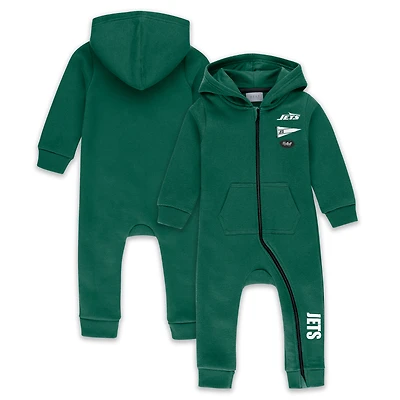 Infant & Newborn WEAR by Erin Andrews Green New York Jets Hooded Fleece Full-Zip Coverall