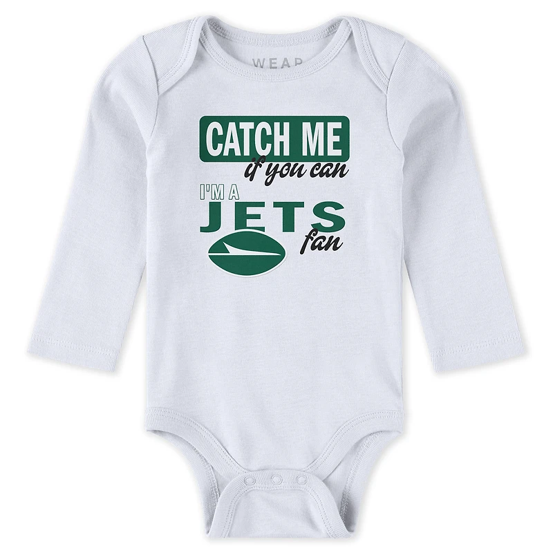 Infant & Newborn WEAR by Erin Andrews New York Jets Three-Piece Turn Me Around Bodysuits Pant Set